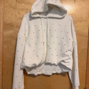 Bar III
Women's Rhinestone-Embellished Bubble-Hem Hoodie, Macy's Exclusive